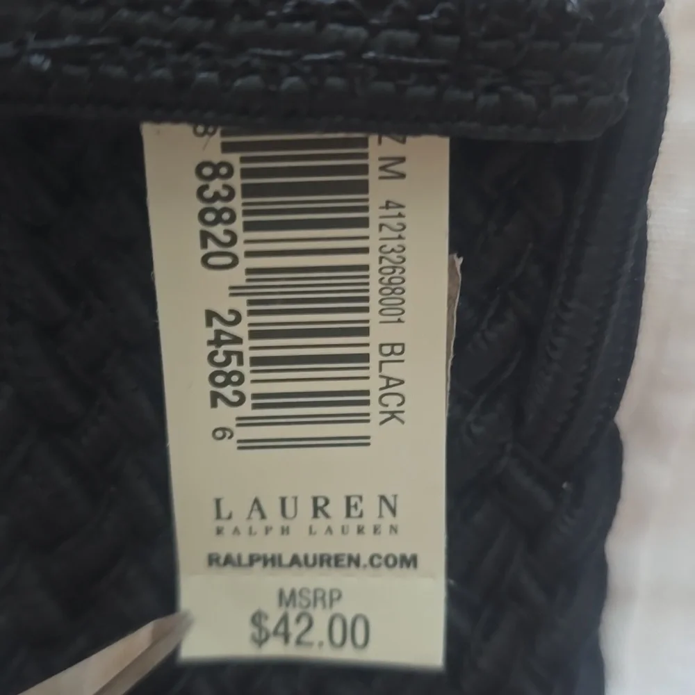 NWT Ralph Lauren Black Fabric Belt Sz Medium